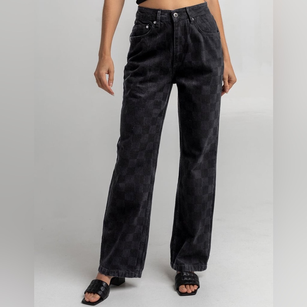 The ragged priest black checkered jeans